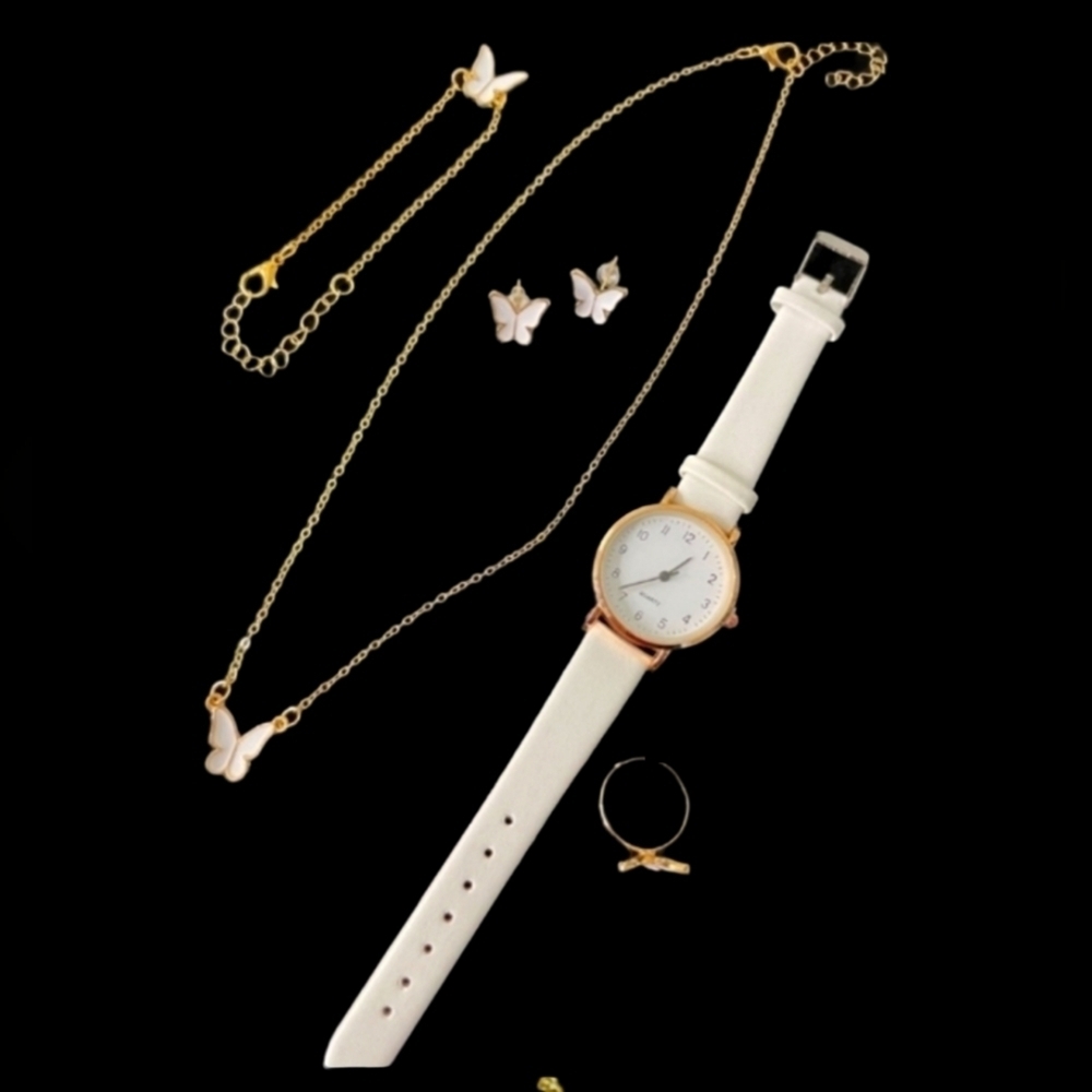 Butterfly Watch and Jewelry 5-Piece Set